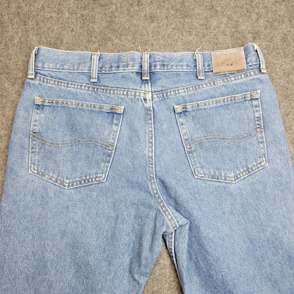 Lee Jeans Mens 38x30 Blue Denim Boho Streetwear Grunge Regular Fit Straight Leg